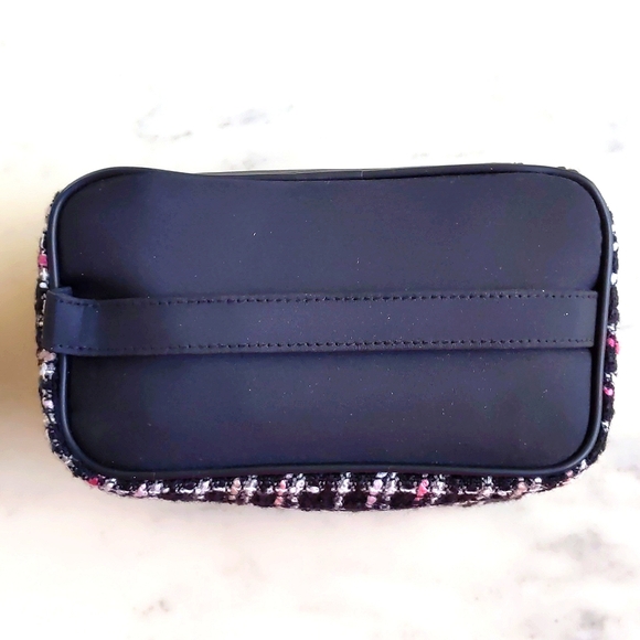 NWT.Lancome Multicolor Plaid/PVC w/Handle & Pencil/Brush Holder Cosmetic Bag Set - Picture 2 of 7